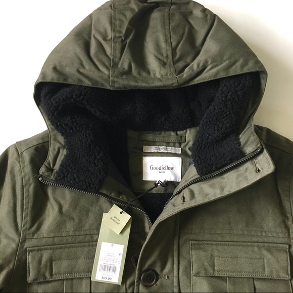 NWT Goodfellow & Co Olive Green Sherpa Lines Parka - Picture 5 of 8